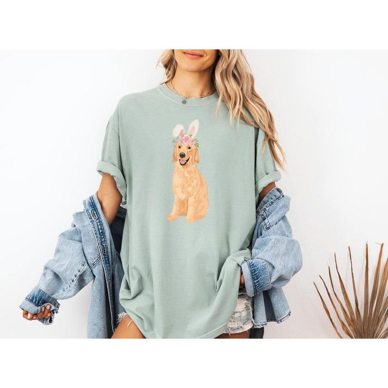 Golden Retriever Easter Shirt, Golden Retriever Gift, Trendy Easter Dog Shirt, Golden Retriever Dog Shirt, Gift for Dog...