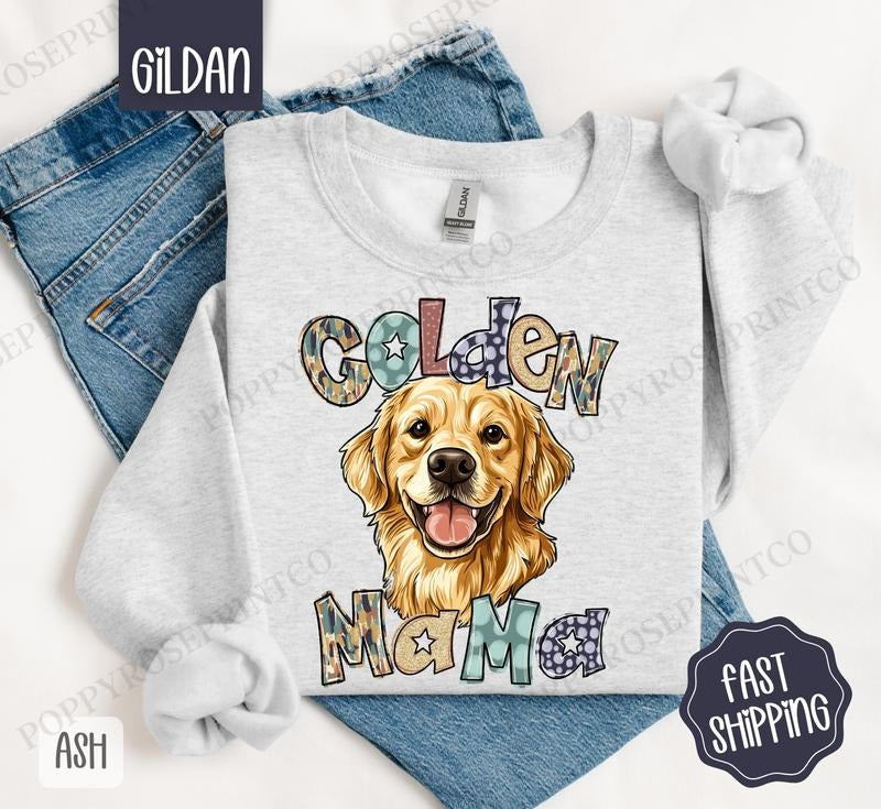 Golden Retriever Mama Cute Dog Mom T-Shirts, Hoodie, Sweatshirt
