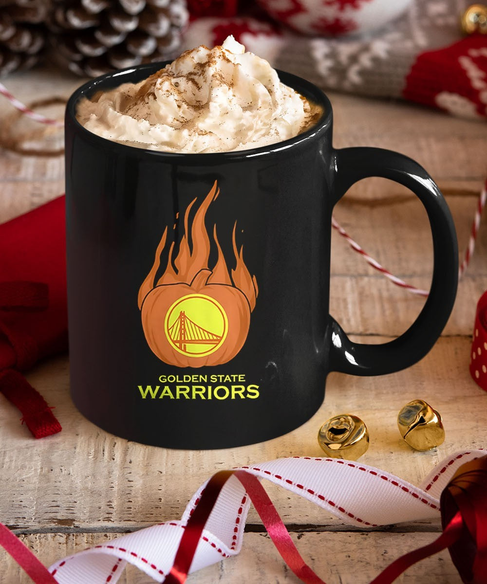 Golden State Warriors flaming pumpkin Halloween 2025 shirt