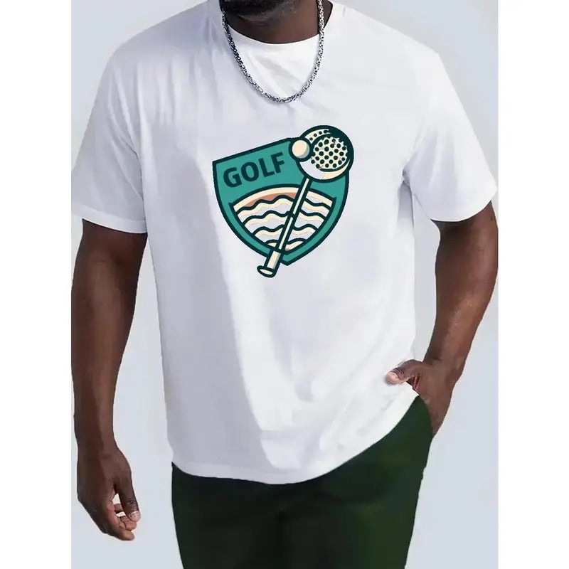 Golf Print T Shirt, Tees For Men, Casual Short Sleeve T-shirt For Summer Made in USA Hoodie, Sweatshirt | HypeDripTees.com