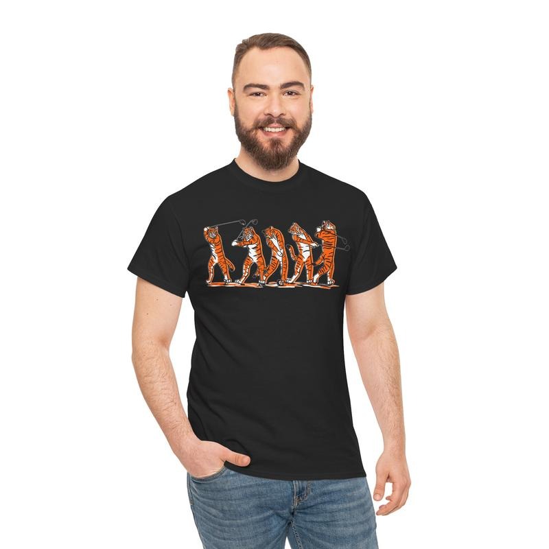 Golf TIGER Swing Gildan-Unisex T-Shirt Cotton Fabric Hoodie, Sweatshirt | HypeDripTees.com