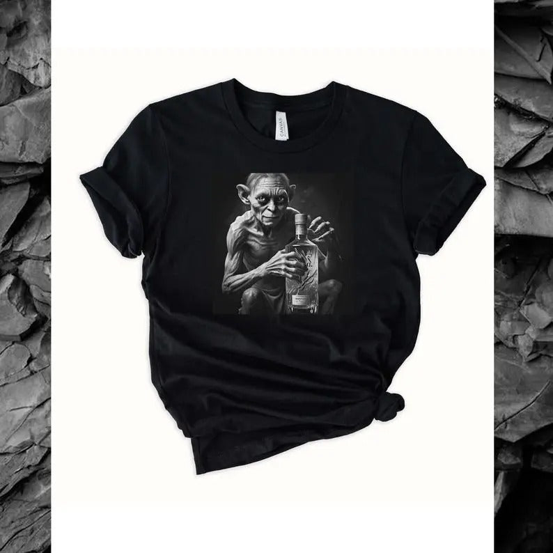 Gollum Vodka Halloween Funny Graphic Tee Shirt| Halloween Inspired Vintage Graphic Tshirt. Hobbit| Soft Cotton Unisex...