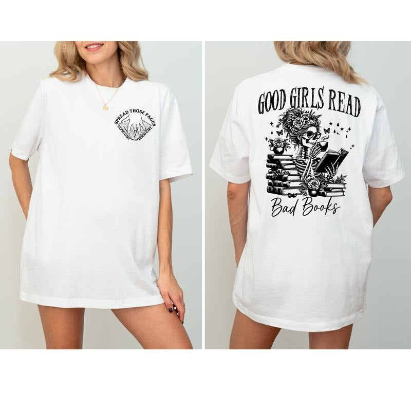 Good Girls Read Bad Books Sweatshirt, Sarcastic Book Club Tee, Dark Romance Merch, Bookish Shirt for Smut Readers, Spread...
