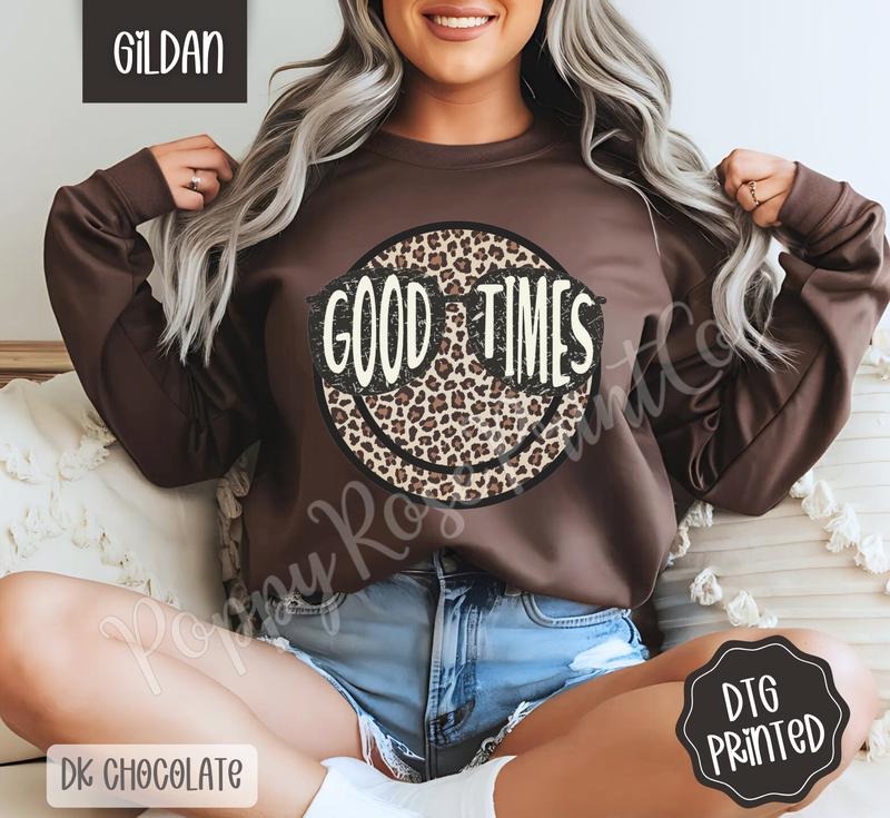 Good Times Smile Sweatshirt, Women's Graphic Sweatshirt T-Shirts, Hoodie | HypeDripTees.com