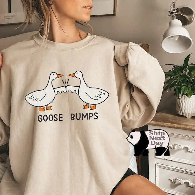 Goose Sweatshirt, Goose Bump T-Shirt, Funny Goose Sweatshirt, Trendy Goose Crewneck, Goose Lover Sweatshirt Funny Goose...