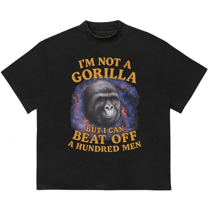 Gorilla Vs 100 Men Tshirt I'm Not a Gorilla Sarcastic T-Shirt Relaxed Fit Hoodie, Sweatshirt | HypeDripTees.com