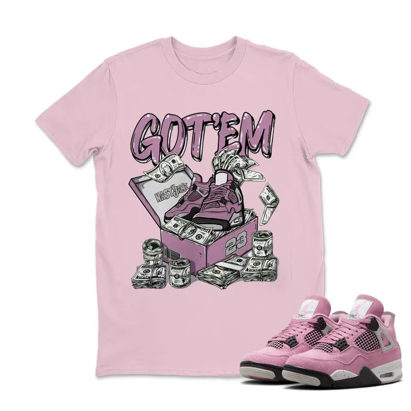 Got'em Money Match 4s AJ 4 Orchid Neutral Sneakers Unisex T-shirt Hoodie, Sweatshirt | HypeDripTees.com