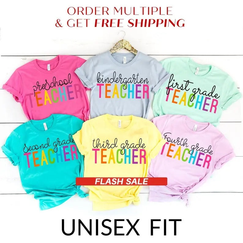 Grade Teacher Shirts, Teacher Gifts Kindergarten Teacher Shirt Back to School Gift for Teacher First Day of School Gift...