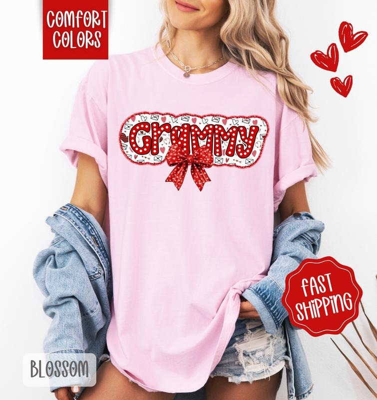 Grammy Valentine Shirt Comfort Colors, Valentine's Day Women's Tee, Cute Women's Tshirt Hoodie, Sweatshirt | HypeDripTees.com