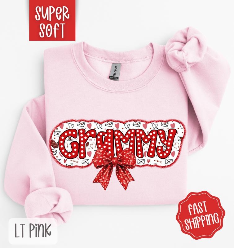 Grammy Valentine Sweatshirt, Valentine's Day Crewneck, Cute Women's Sweater T-Shirts, Hoodie | HypeDripTees.com