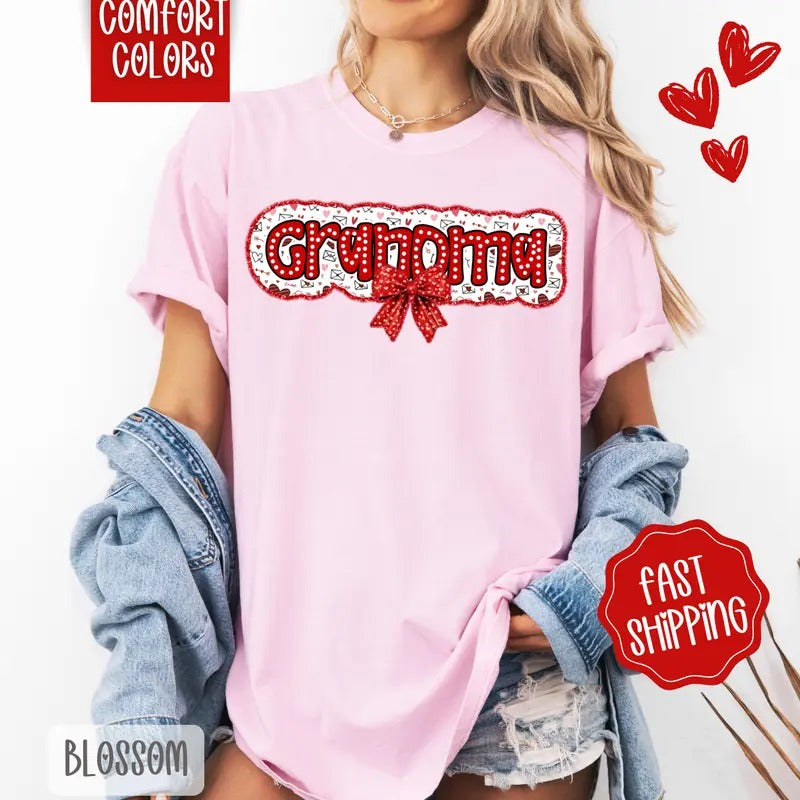 Grandma Valentine Shirt Comfort Colors Cute T-Shirts, Hoodie, Sweatshirt