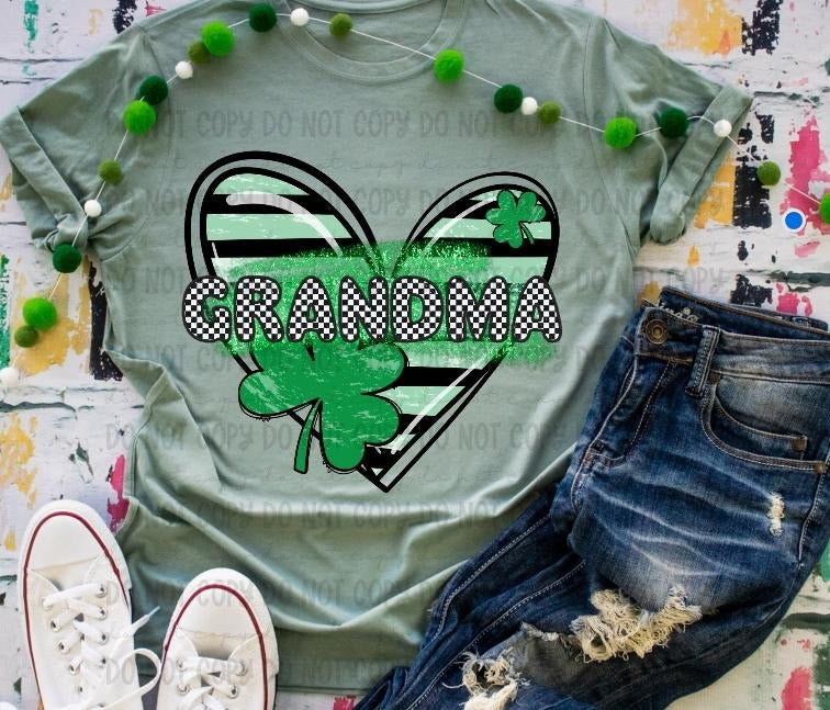 Grandma Clover Heart DTF Transfer - THIS IS NOT A SHIRT Hoodie, Sweatshirt | HypeDripTees.com