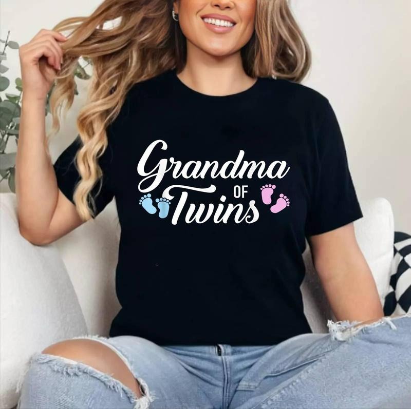Grandma of twins T-Shirt | Cotton 100%, Crewneck, Top Womenswear Hoodie, Sweatshirt | HypeDripTees.com