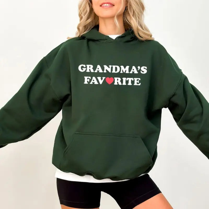 Grandma's Favorite Hoodie Casual Street Style Fleece Fabric Pullover Sweatshirt for Women for Men, Perfect Gift T-Shirts