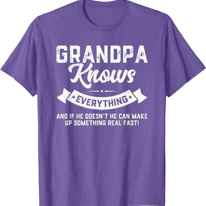 Grandpa Knows Everything Shirt 60th Gift Funny Father's Day T-Shirt Hoodie, Sweatshirt | HypeDripTees.com