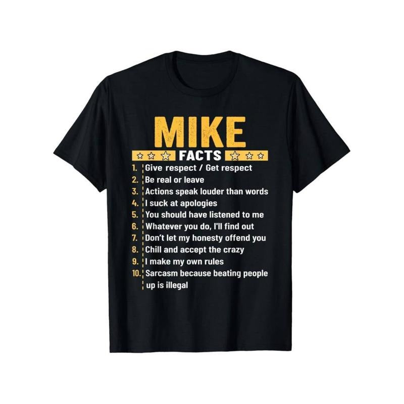 [Graphic Tees] Cotton  [Funny Mike | Cotton] 100% Pure Cotton Funny Mike FACTS Shirt | Round Neck in Black Hoodie, Sweatshirt