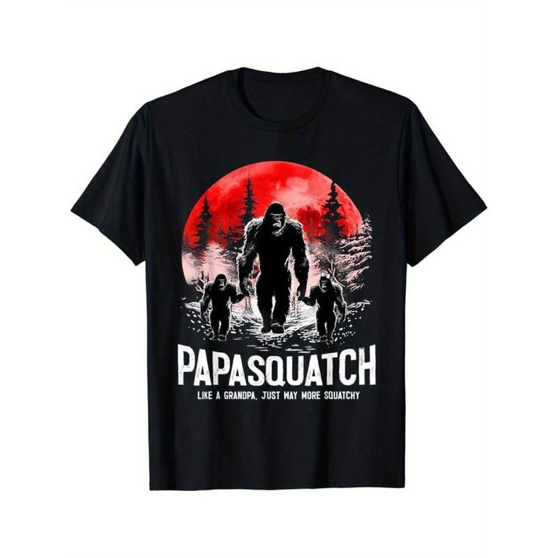 [Graphic Tees] Cotton  [Papasquatch T-Shirt] Funny PAPA Unisex T-Shirt, Papasquatch Like A Grandpa Just Way More Squatchy...