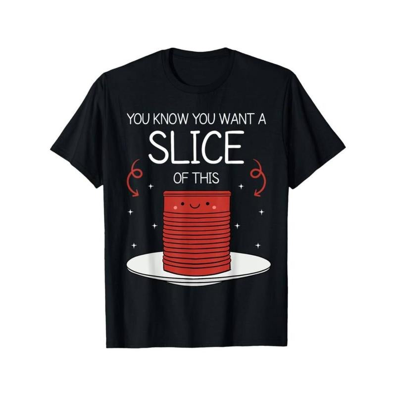 [Graphic Tees] Cotton  [Summer Comfortable Cranberry Sauce T-Shirt] Funny Thanksgiving Canned Cranberry Sauce T-Shirt...