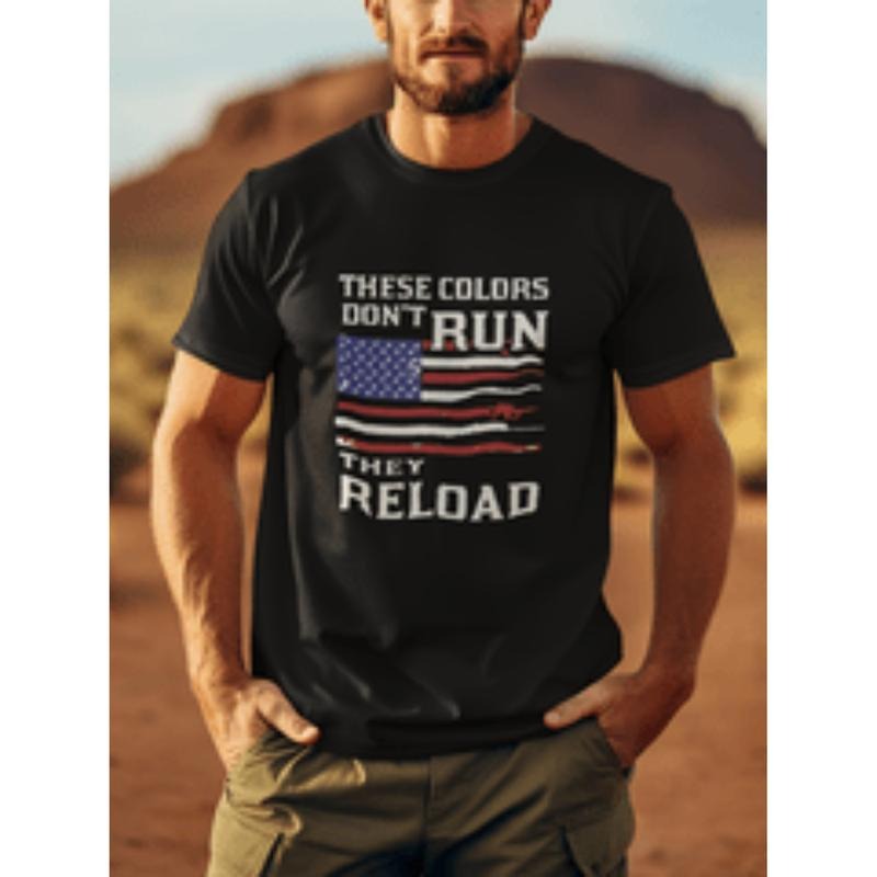 [Graphic Tees] Cotton   gift mens front directional printing short sleeved t shirt comfortable breathable tees casual...