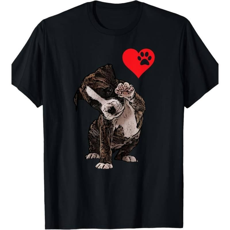 [Graphic Tees] Cotton  Bulldog and boxing Dog lover T-shirt - 100% pure cotton, short sleeve, regular style, cartoon pattern