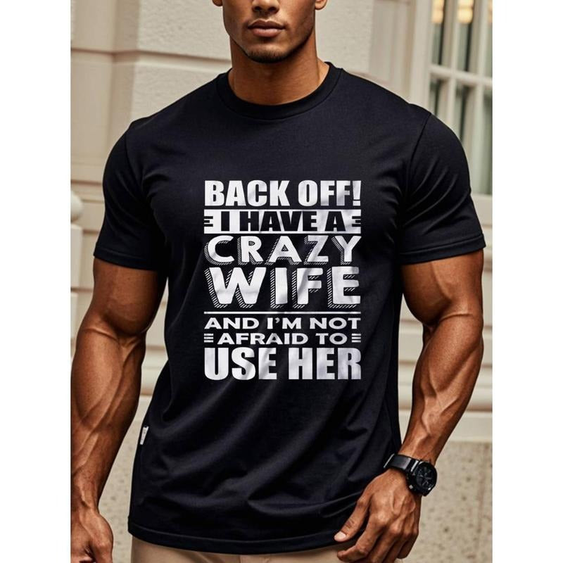 [Graphic Tees] Cotton [Crazy Wife Husband Funny Shirt] Mens Funny Shirt I Have A Crazy Wife T-Shirt Husband Funny Shirt,...