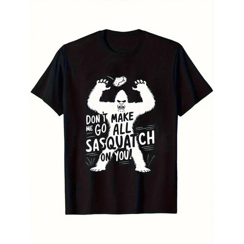 [Graphic Tees] Cotton  Men'S Casual Sasquatch Graphic T-Shirt
