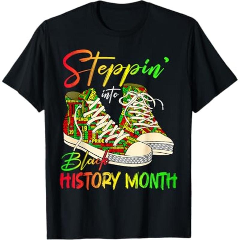 [Graphic Tees] Cotton  Stepping Into Black History Month Black Girls Sneakers Men T-Shirt Hoodie, Sweatshirt