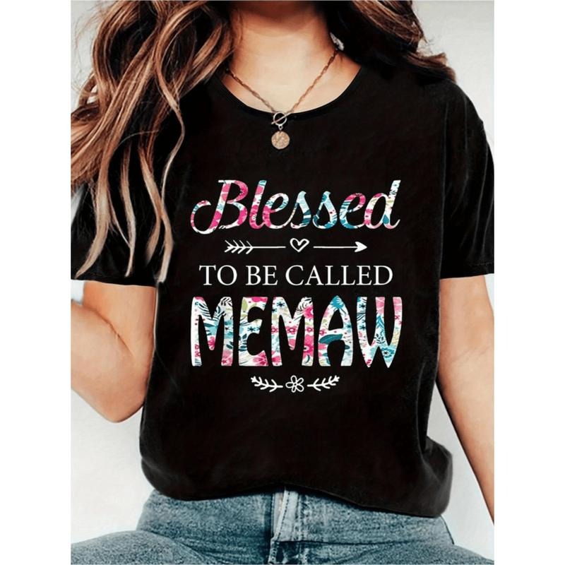 [Graphic Tees] Cotton 100 to be memaw graphic t shirt wosummer womens casual short sleeve crew neck t shirts and outdoor...