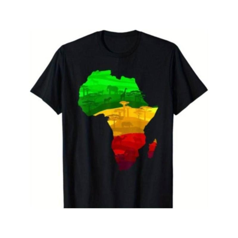 [Graphic Tees] Cotton Africa Map Green Yellow Red Proud African Pride Juneteenth T-Shirt Hoodie, Sweatshirt