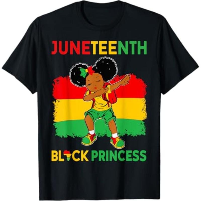 [Graphic Tees] Cotton Afro melanin Dabbing Girl Black Princess Juneteenth Kids T-Shirt Hoodie, Sweatshirt | HypeDripTees.com