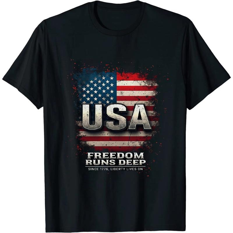 [Graphic Tees] Cotton Alluringly - Stylish Independence Day USA T