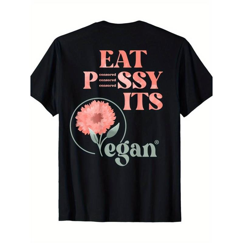 [Graphic Tees] Cotton Eat Vegan X Watercolor Edition Men'S T-Shirt, Casual Crew Neck Short Sleeve Tee, 100% Cotton...