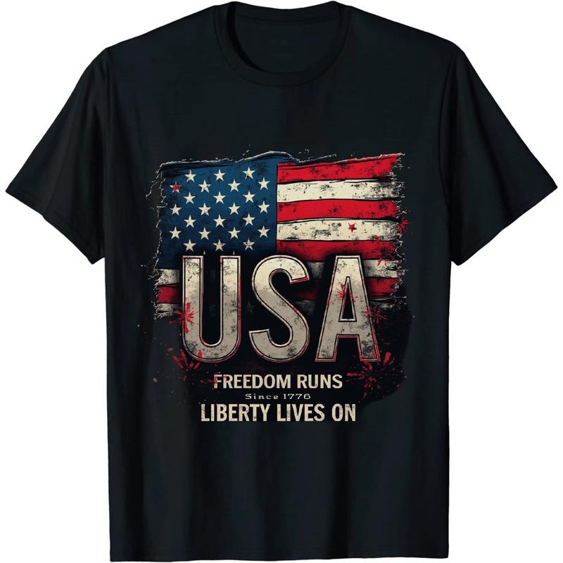 [Graphic Tees] Cotton Elegant Independence Day USA T - Shirt Showcasing USA And Freedom Hoodie, Sweatshirt | HypeDripTees.com