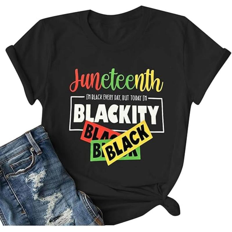 [Graphic Tees] Cotton FYAPHION Juneteenth Shirts Women Black History Shirt African American Freedom Day June 19th 1865...