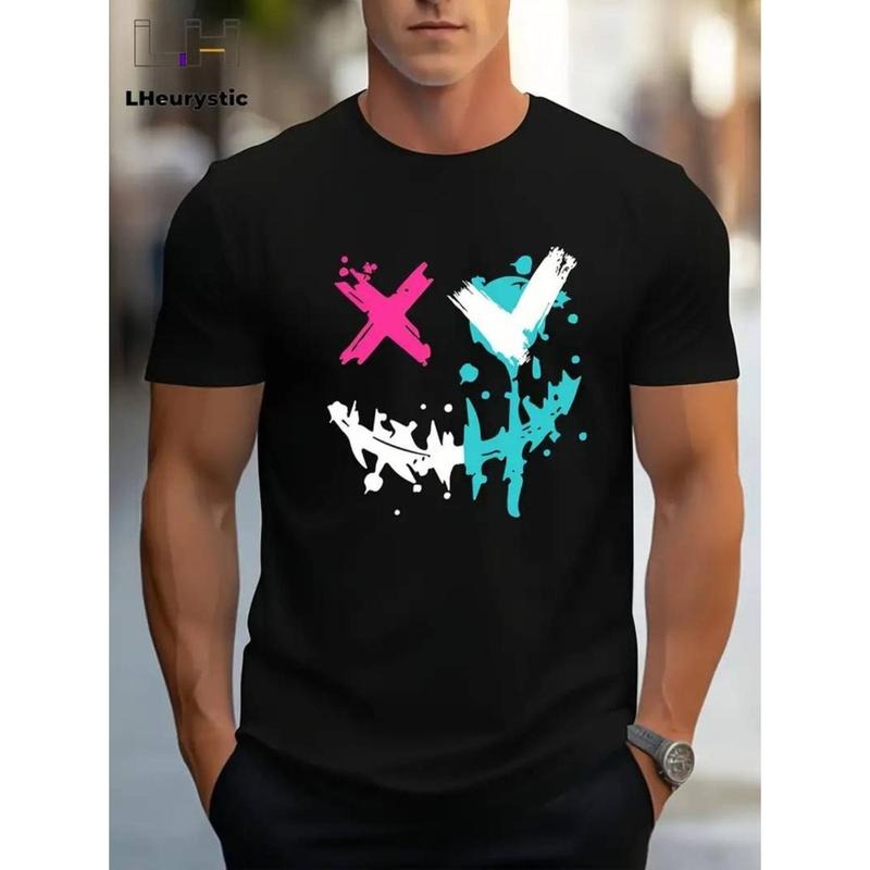 [Graphic Tees] Cotton Funny Monogram, Printed Men's T Shirt, Men's Novelty Pattern Design T-shirt Hoodie, Sweatshirt