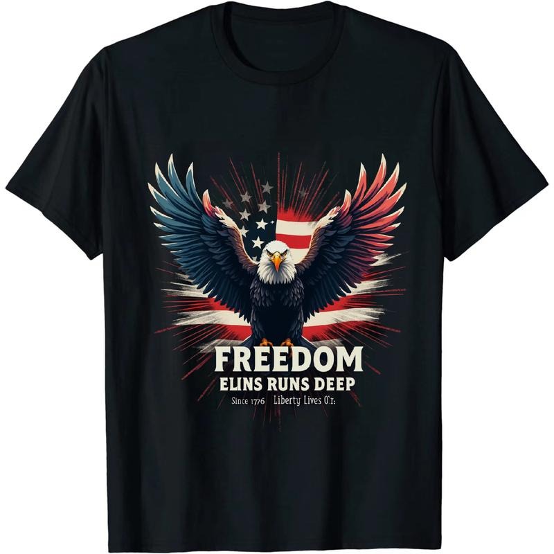 [Graphic Tees] Cotton Independence Day Ready Freedom Eagle T Shirt Embodying American Spirit Since 1776 Hoodie, Sweatshirt