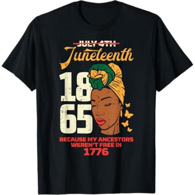 [Graphic Tees] Cotton Juneteenth 1865 Because My Ancestors African Black Women T-Shirt Hoodie, Sweatshirt | HypeDripTees.com