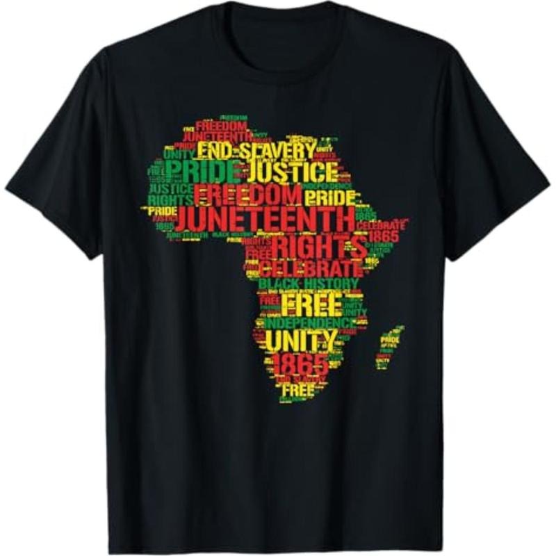 [Graphic Tees] Cotton Juneteenth Africa Map Words June 19th 1865 Men Women Kids T-Shirt Hoodie, Sweatshirt | HypeDripTees.com