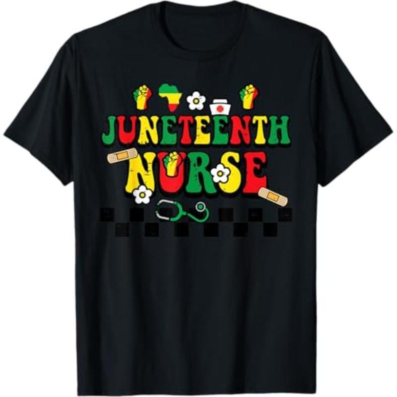 [Graphic Tees] Cotton Juneteenth Black Nurse Retro 1865 Groovy Scrub Top Men Women T-Shirt Hoodie, Sweatshirt