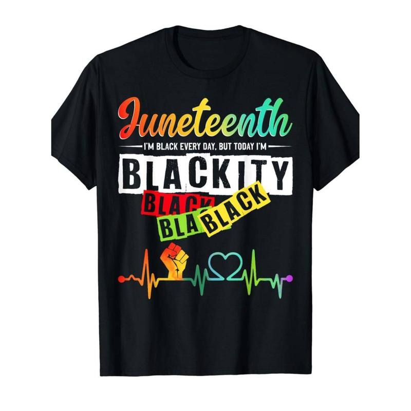[Graphic Tees] Cotton Juneteenth Celebration T- shirt- 100% Cotton Crewneck T- shirt With Applied Letters Hoodie, Sweatshirt