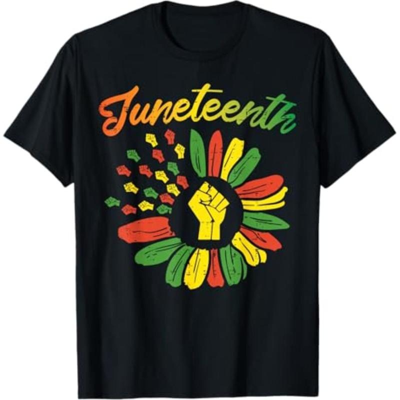 [Graphic Tees] Cotton Juneteenth Flag Fist Daisy 1865 Black Pride African Women T-Shirt Hoodie, Sweatshirt | HypeDripTees.com