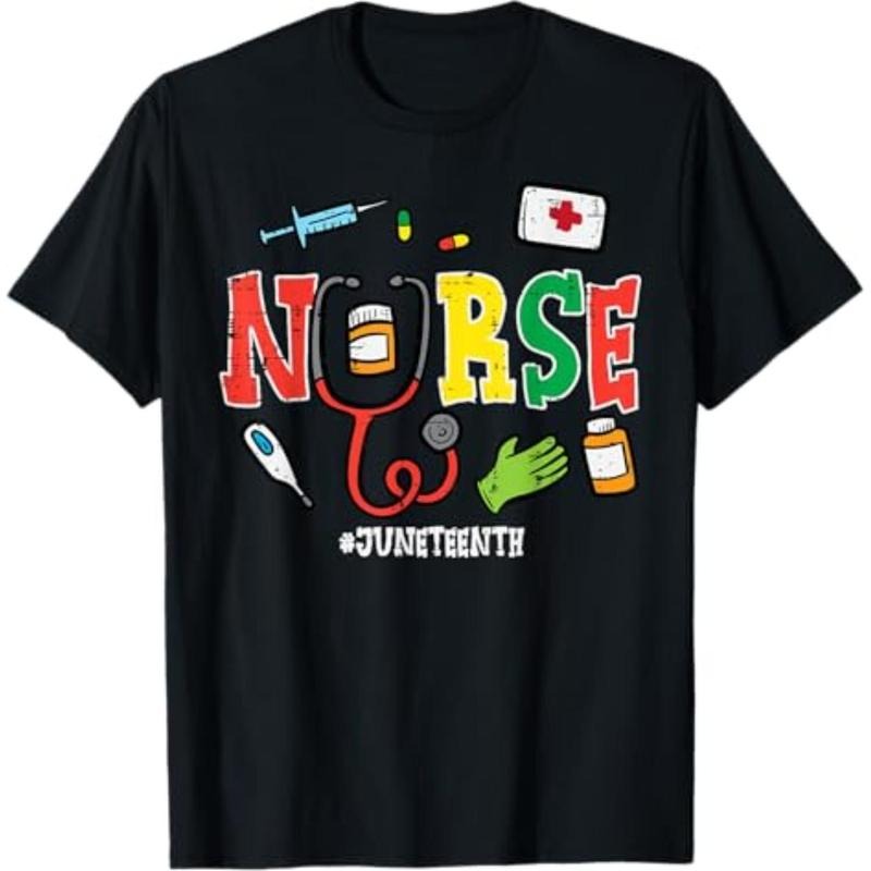 [Graphic Tees] Cotton Juneteenth Nurse Black Freedom Day 1865 Scrub Top Women Men T-Shirt Hoodie, Sweatshirt