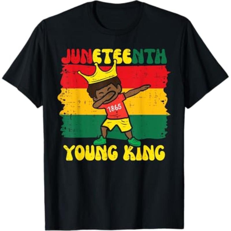 [Graphic Tees] Cotton Juneteenth Young King Dab 1865 African Toddler Boys Kids T-Shirt Hoodie, Sweatshirt | HypeDripTees.com