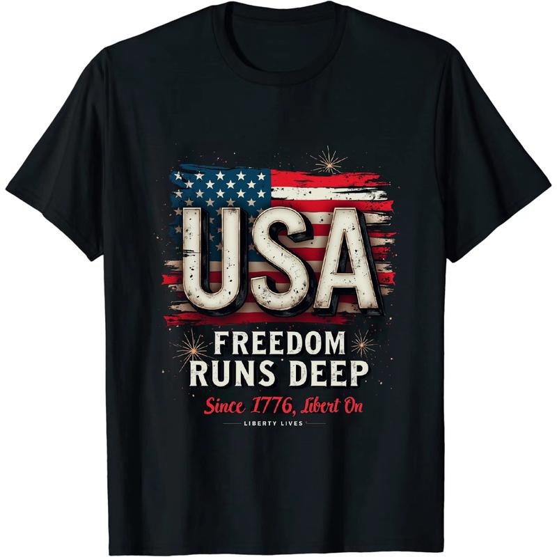 [Graphic Tees] Cotton Modern Independence Day USA T Shirt Expressing American Patriotism Hoodie, Sweatshirt
