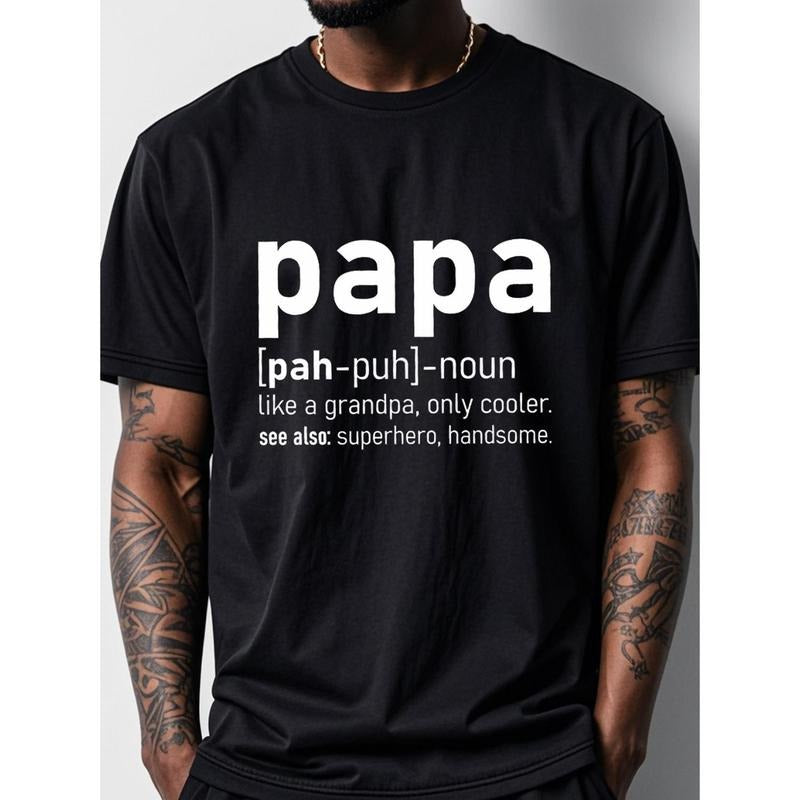 [Graphic Tees] Cotton Papa Definition Black T-shirt For Men, Graphic Casual Tee Hoodie, Sweatshirt | HypeDripTees.com