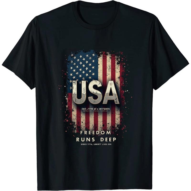 [Graphic Tees] Cotton Retro - Inspired Independence Day USA T