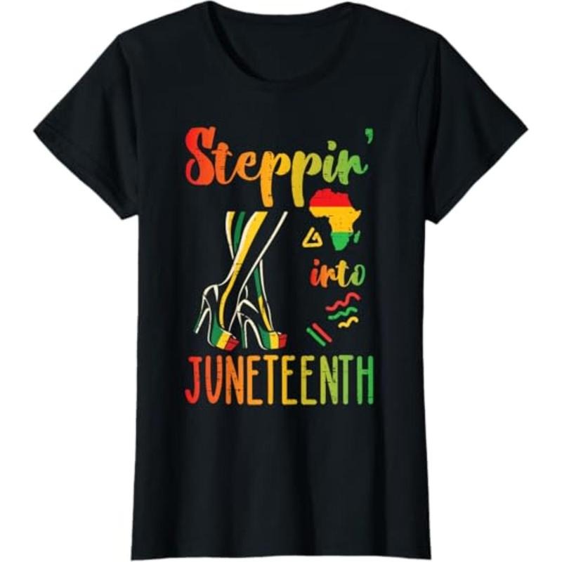 [Graphic Tees] Cotton Steppin Into Juneteenth Black African June 19th Women T-Shirt Hoodie, Sweatshirt | HypeDripTees.com