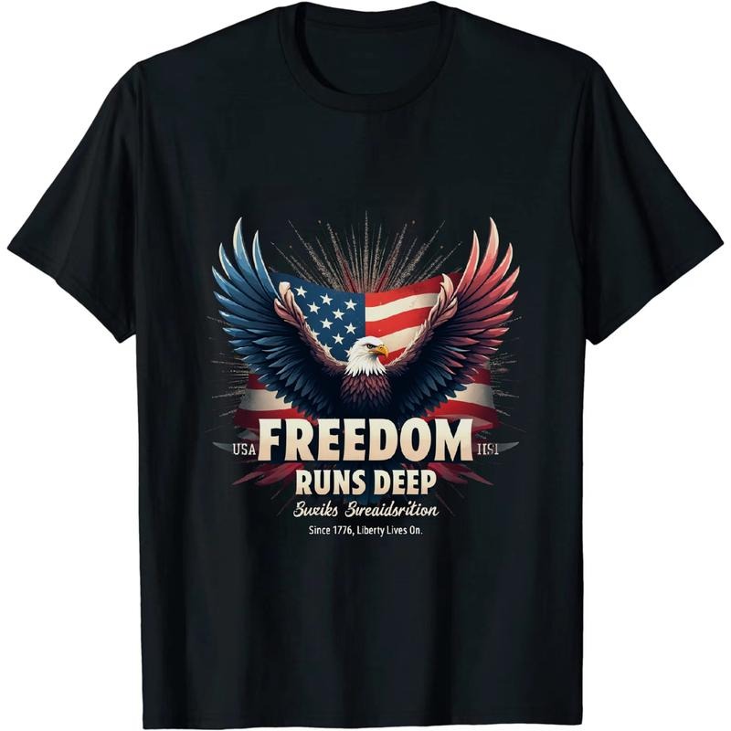 [Graphic Tees] Cotton Stunning Independence Day T Shirt Conveying Freedom Through Eagle Art Hoodie, Sweatshirt