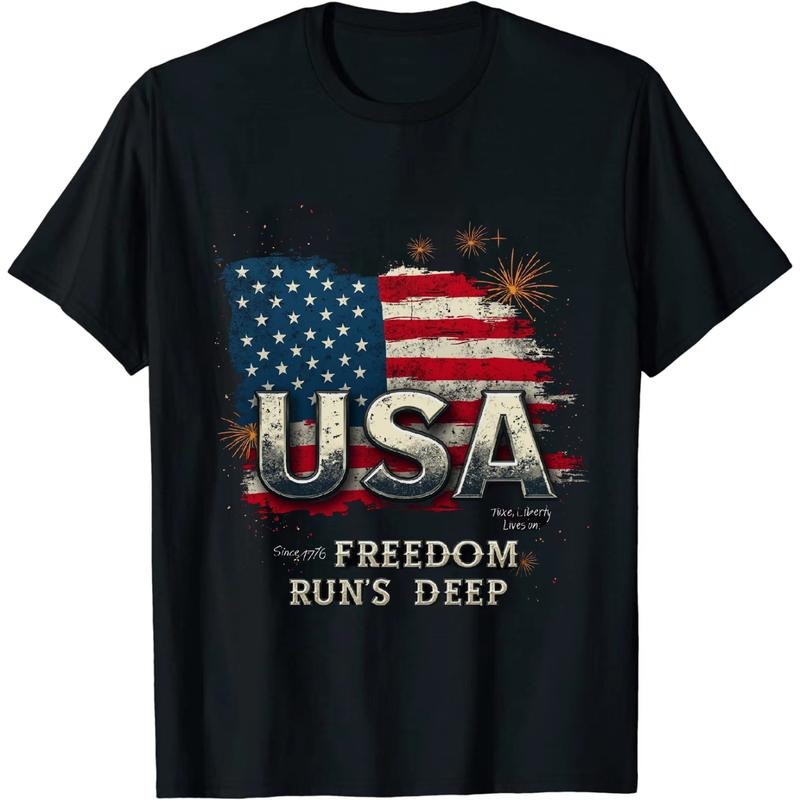 [Graphic Tees] Cotton Unique Independence Day USA T Shirt With Flag Inspired Graphics Hoodie, Sweatshirt | HypeDripTees.com
