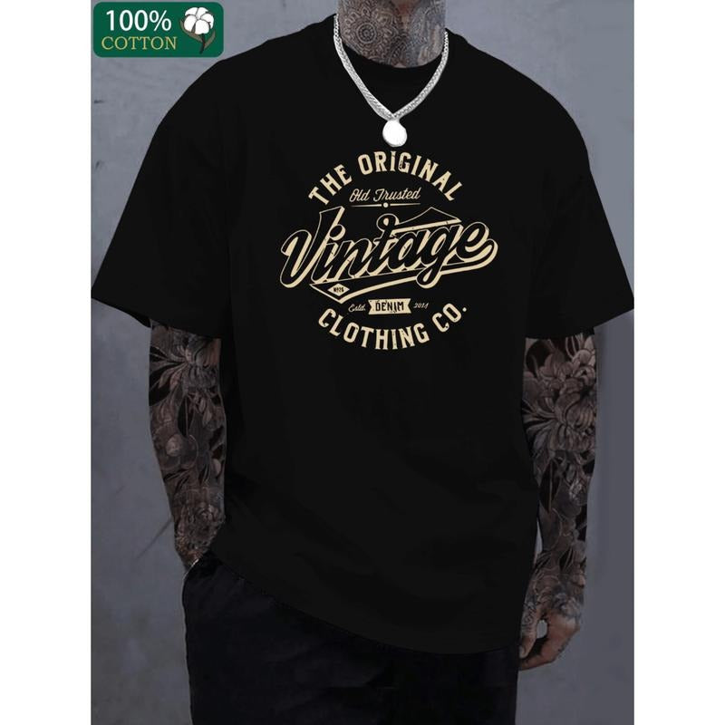 [Graphic Tees] Cotton extra large printed premium thick cotton t shirt mens fashion casual cotton t shirt short sleeve...